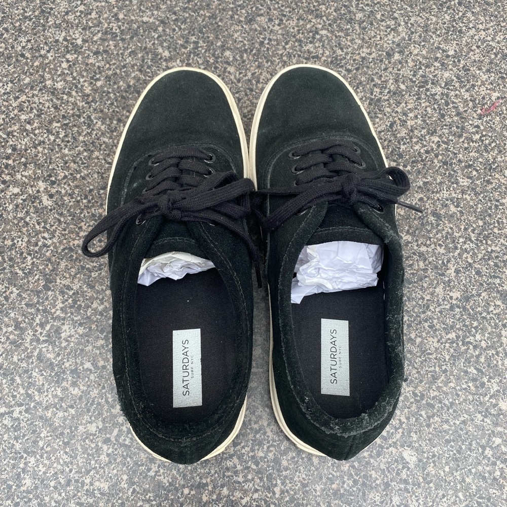 Saturdays Surf NYC Derek Mens Sneaker Black Suede Lace Up Shoes Size 9 - Picture 11 of 12